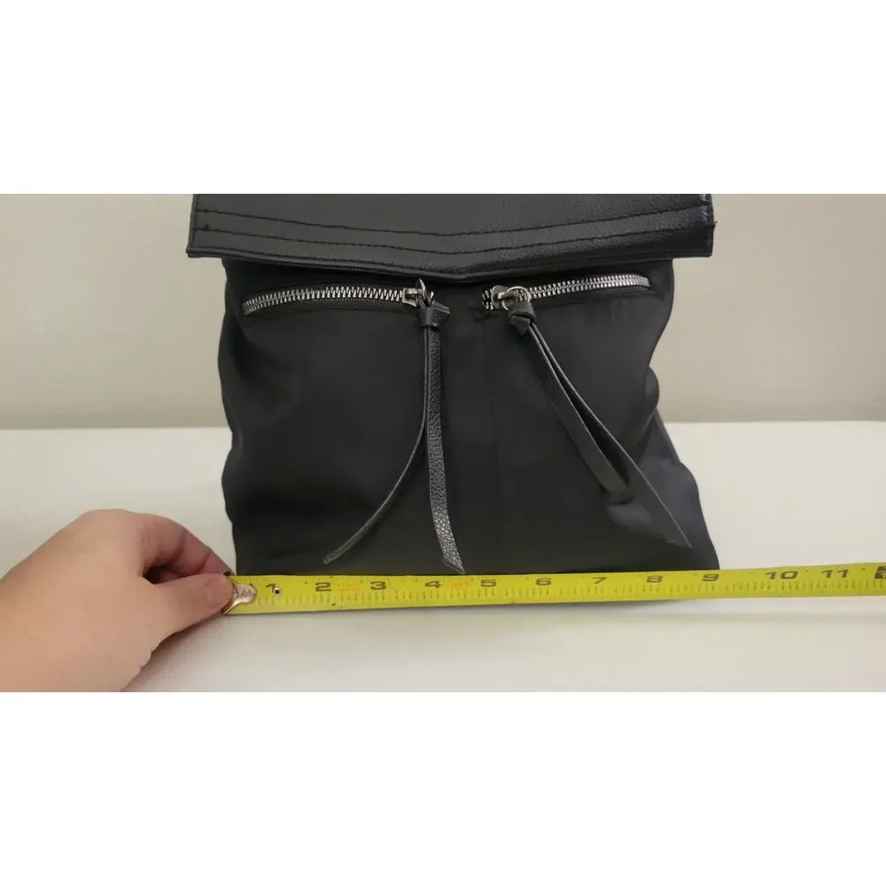 Botkier New York Black Nylon Leather Backpack Silver Hardware Women’s Bag